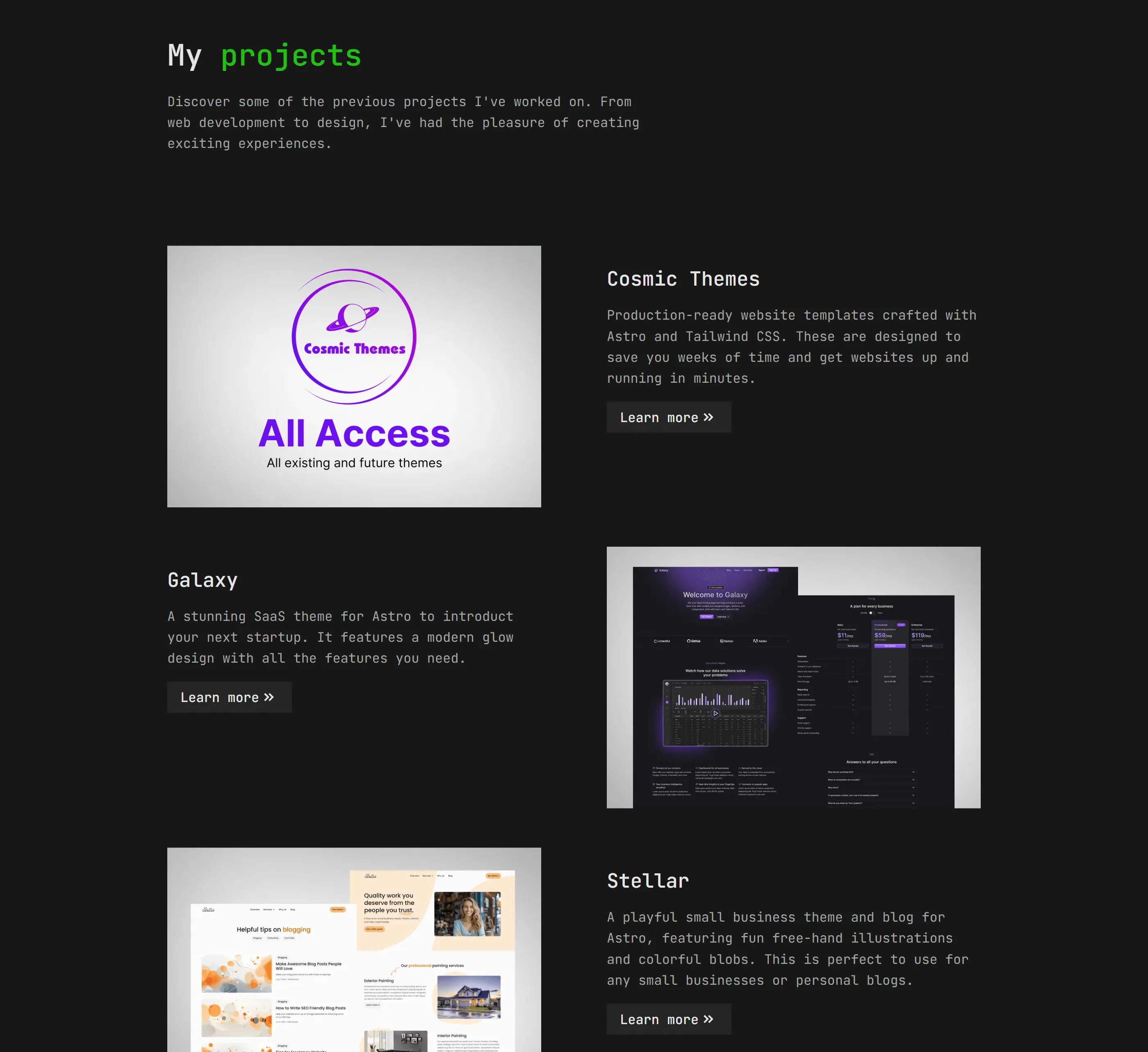 projects page 1
